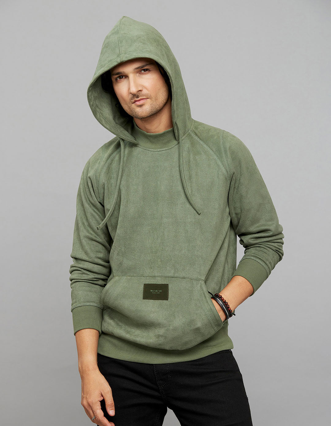 Moss Green Full Sleeves Hoodie